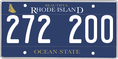 RI license plate 272200
