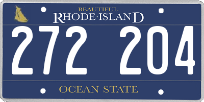 RI license plate 272204