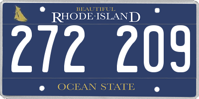 RI license plate 272209
