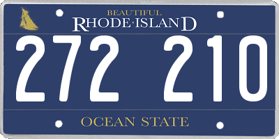 RI license plate 272210