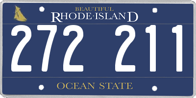 RI license plate 272211
