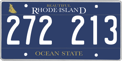 RI license plate 272213