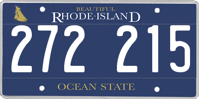 RI license plate 272215