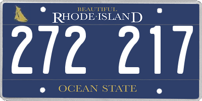 RI license plate 272217