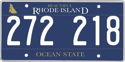 RI license plate 272218