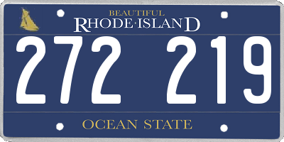 RI license plate 272219