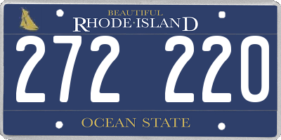 RI license plate 272220