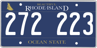 RI license plate 272223