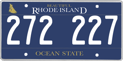RI license plate 272227