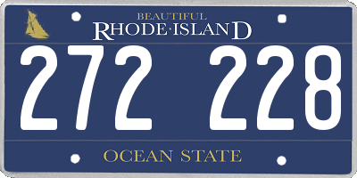 RI license plate 272228