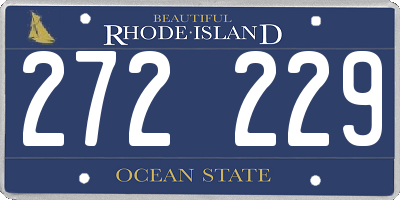RI license plate 272229