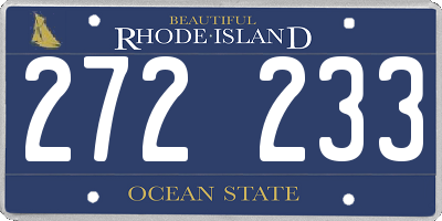 RI license plate 272233