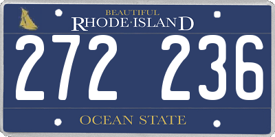 RI license plate 272236