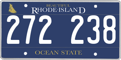 RI license plate 272238