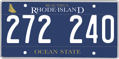 RI license plate 272240