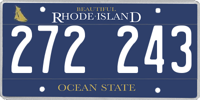 RI license plate 272243