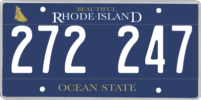 RI license plate 272247