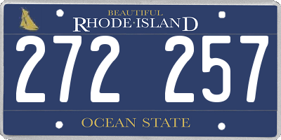 RI license plate 272257