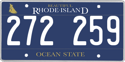 RI license plate 272259