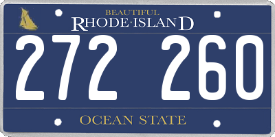 RI license plate 272260