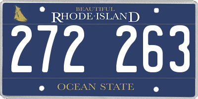 RI license plate 272263