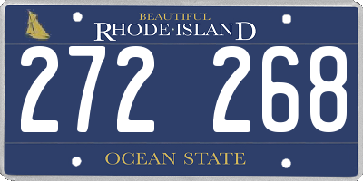 RI license plate 272268