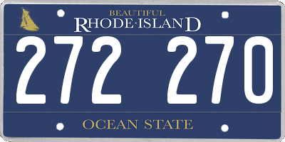 RI license plate 272270
