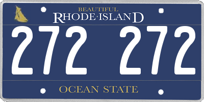RI license plate 272272