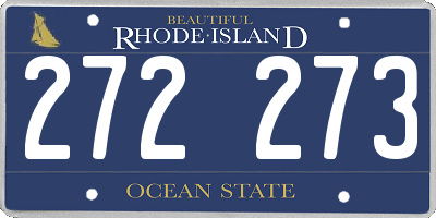 RI license plate 272273