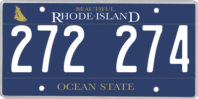 RI license plate 272274