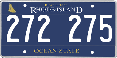 RI license plate 272275