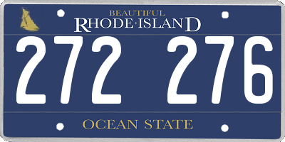 RI license plate 272276