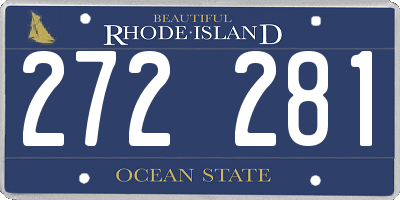 RI license plate 272281
