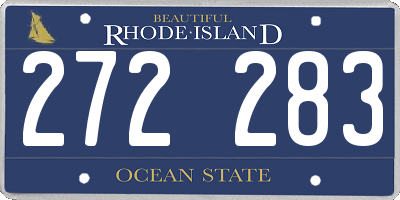 RI license plate 272283