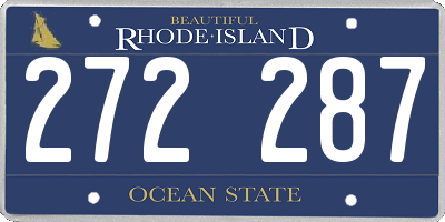 RI license plate 272287