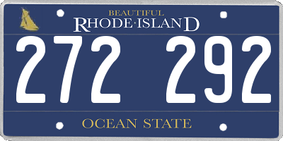 RI license plate 272292