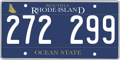 RI license plate 272299