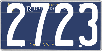 RI license plate 2723