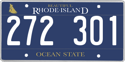 RI license plate 272301