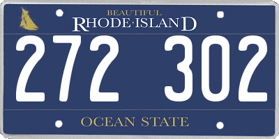 RI license plate 272302