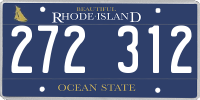 RI license plate 272312