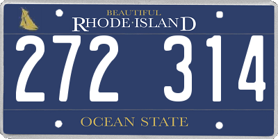 RI license plate 272314