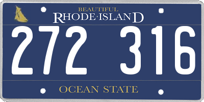 RI license plate 272316