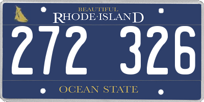 RI license plate 272326