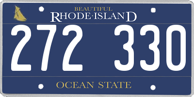 RI license plate 272330
