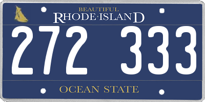 RI license plate 272333