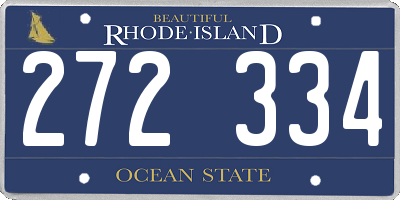 RI license plate 272334