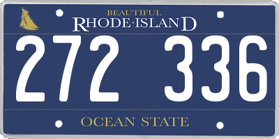 RI license plate 272336