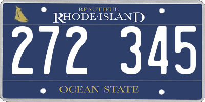 RI license plate 272345