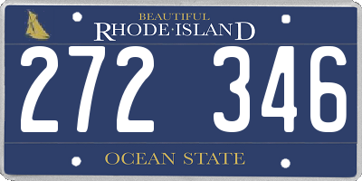 RI license plate 272346